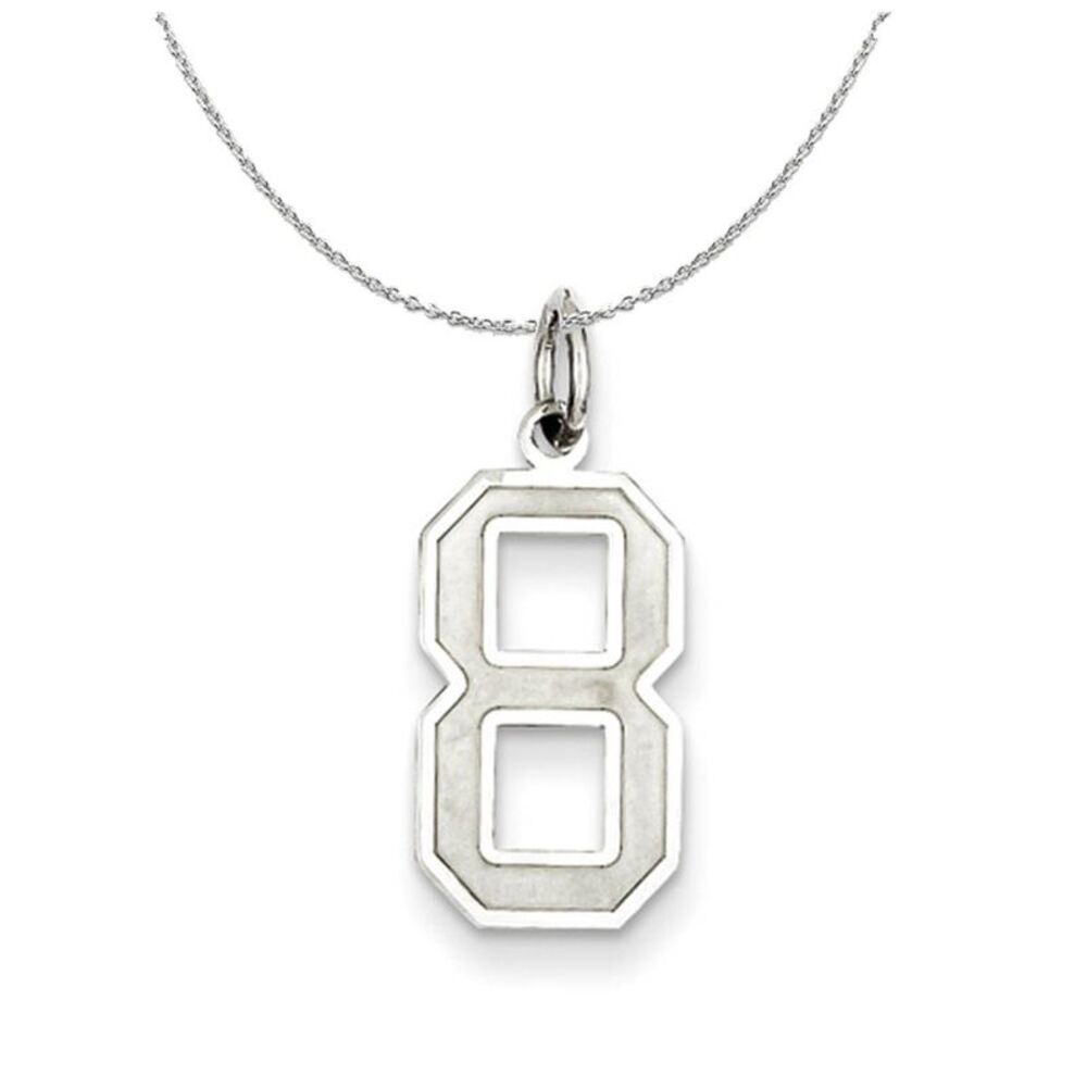 Sterling Silver, Jersey Collection, Medium Number 8 Necklace - 24 Inch